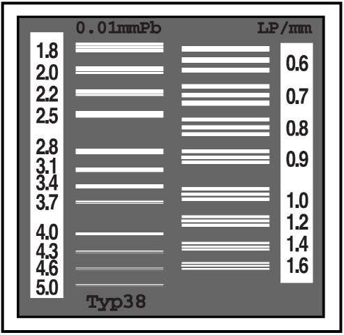TYP 38 空間分辨力測(cè)試卡 線對(duì)卡